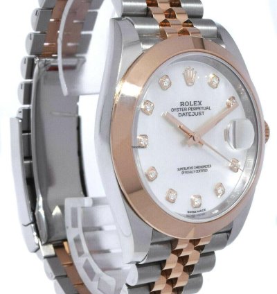 Rolex Datejust 41 Nos Rolex Datejust 41 Steel 18k Rg Mop Diamond Dial Watch 21 126301