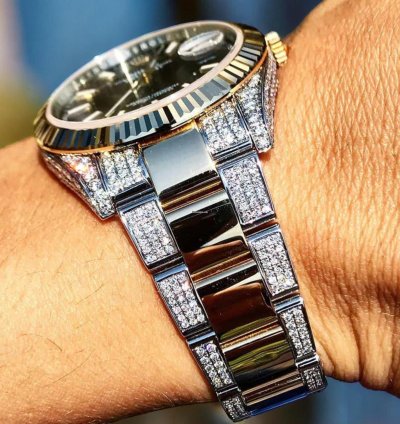 Rolex Datejust 41 Oyster Black Dial Custom Diamond-set - Iced Out