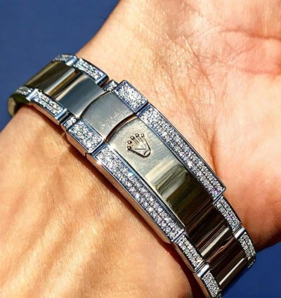 Rolex Datejust 41 Oyster Black Dial Custom Diamond-set - Iced Out