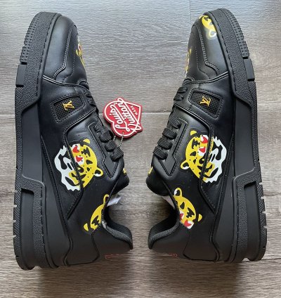 Louis Vuitton Nigo Black Tiger Trainer Sneaker
