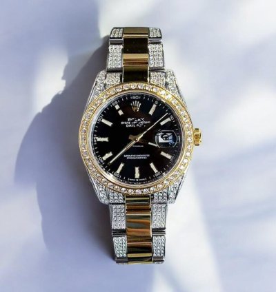 Rolex Datejust 41 Oyster Black Index Dial Custom Diamond-set - Iced Out