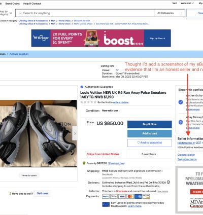 Louis Vuitton Nwb Uk 9 5 Run Away Pulse Sneakers 1a5ytg