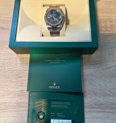 Rolex Datejust 41 Wimbledon 41 Bracelet Oyster Rosegold Full Stickers