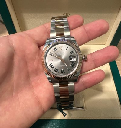 Rolex Datejust 41 Wimbledon 41 Bracelet Oyster Rosegold Full Stickers