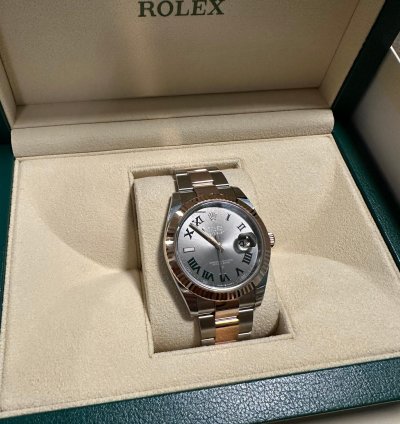 Rolex Datejust 41 Wimbledon 41 Bracelet Oyster Rosegold Full Stickers