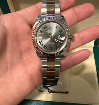 Rolex Datejust 41 Wimbledon 41 Bracelet Oyster Rosegold Full Stickers