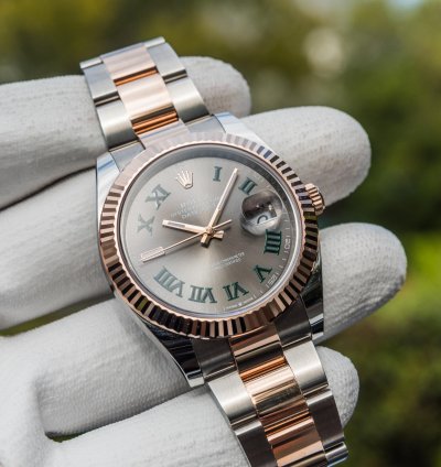 Rolex Datejust 41 Wimbledon Dial - Everose Gold - Oyster Bracelet