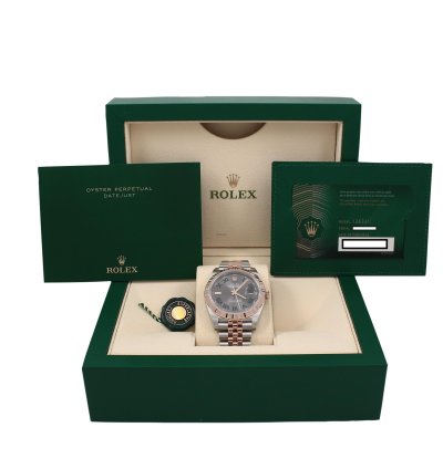 Rolex Datejust 41 Wimbledon Full Set Rose Gold 2023