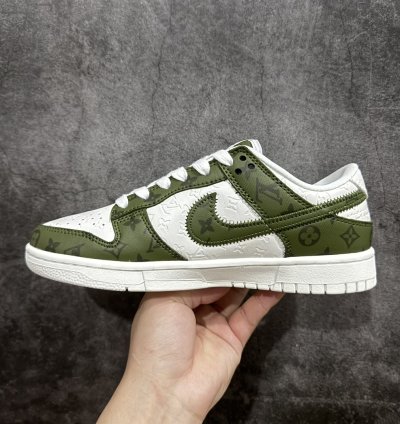 300 Nike Sb Dunk Low X Louis Vuitton White And Green Full P23413