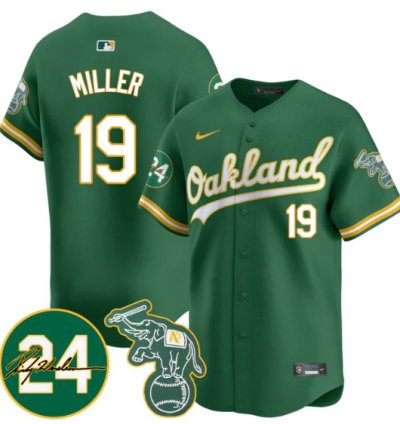 Mason Miller Jersey 19 Oakland Athletics 2025 Rickey Henderson Memorial Stitched Green