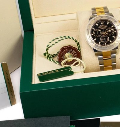 Rolex Daytona 40mm Stainless Steel 18ct Yellow Gold Oyster Full Set