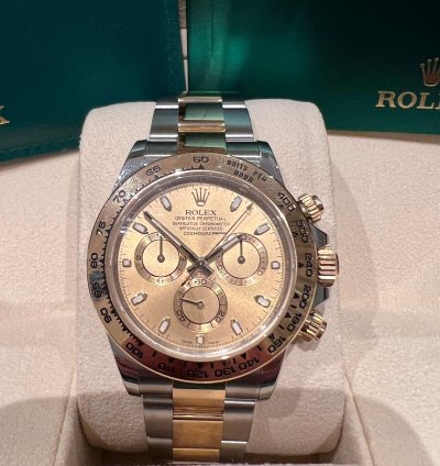 Rolex Daytona Champagne Dial Yellow Gold Steel