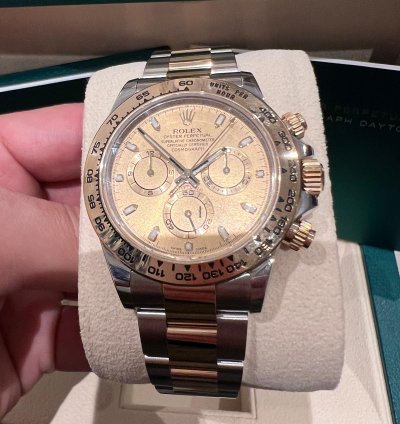 Rolex Daytona Champagne Dial Yellow Gold Steel