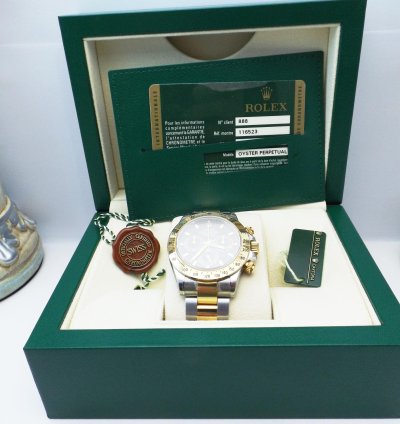 Rolex Daytona Ref 116523 New Stickers Black Dial Box Paper Serial