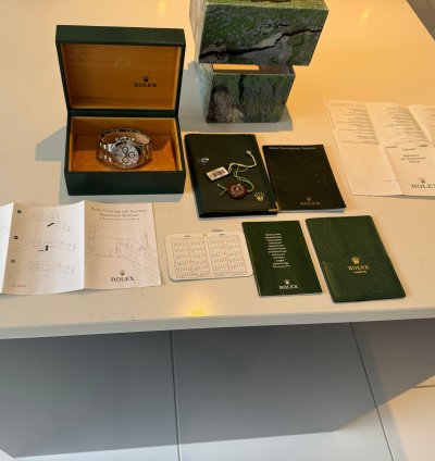 Rolex Daytona Thin Hands Daytona Full Box Full Papers Inc Purchase Tag