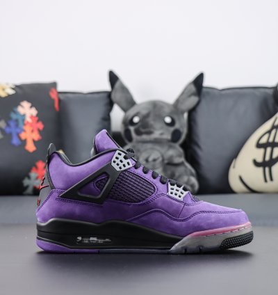 Travis Scott X Nike Air Jordan 4 Retro Purple Black
