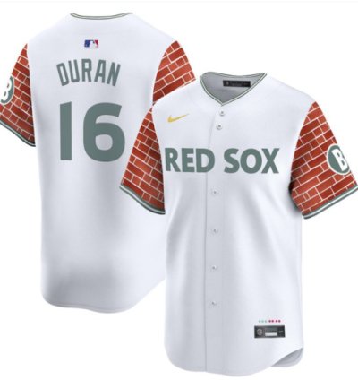 Jarren Duran Jersey 16 Boston Red Sox 2025 Fenway Red Brick Style Vapor Premier Stitched White