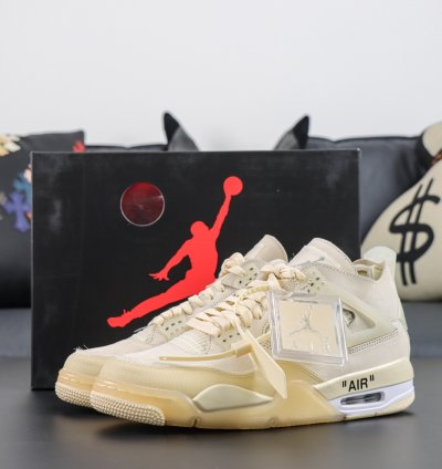 Ow X Nike Air Jordan 4 Sail Cv9388-100
