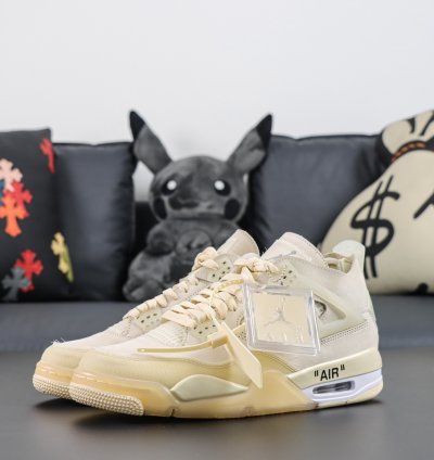 Ow X Nike Air Jordan 4 Sail Cv9388-100