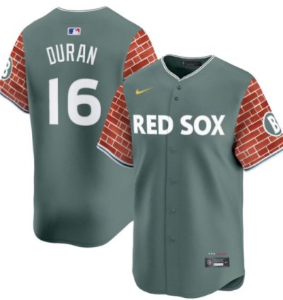 Jarren Duran Jersey 16 Boston Red Sox 2025 Fenway Red Brick Style Vapor Premier Stitched Green