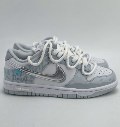 240 Nike Sb Dunk Low Silver Deconstruction Light Gray Blue Hf0730-160 - 13f32