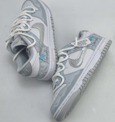 240 Nike Sb Dunk Low Silver Deconstruction Light Gray Blue Hf0730-160 - 13f32
