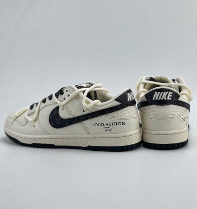300 Nike Sb Dunk Low X Louis Vuitton White And Black Stars Jj5688-103