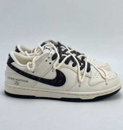 300 Nike Sb Dunk Low X Louis Vuitton White And Black Stars Jj5688-103