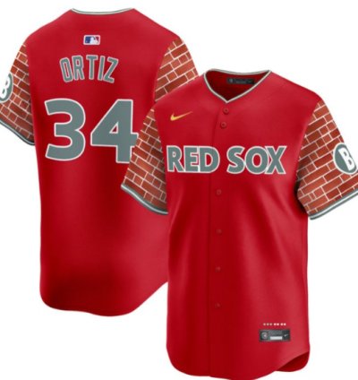 David Ortiz Jersey 34 Boston Red Sox 2025 Fenway Red Brick Style Vapor Premier Stitched Red