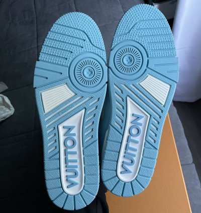 Louis Vuitton Sky Blue Monogram Trainer Sneaker