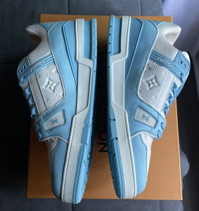 Louis Vuitton Sky Blue Monogram Trainer Sneaker