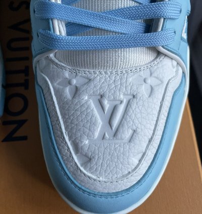 Louis Vuitton Sky Blue Monogram Trainer Sneaker