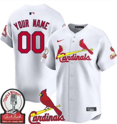 Custom St Louis Cardinals Jersey Name Number Jack Buck Limited Stitched White