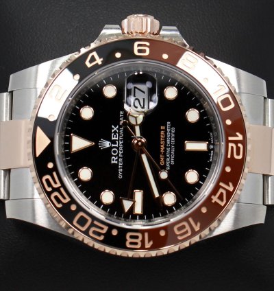 Rolex Gmt-master Ii 126711 Root Beer 18k Rose Gold Ss Box Papers New