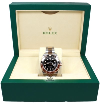 Rolex Gmt-master Ii 126711 Root Beer 18k Rose Gold Ss Box Papers New