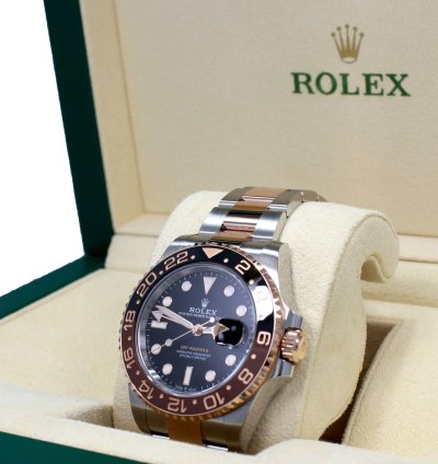 Rolex Gmt-master Ii 126711 Root Beer 18k Rose Gold Ss Box Papers New