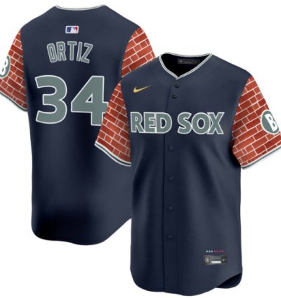 David Ortiz Jersey 34 Boston Red Sox 2025 Fenway Red Brick Style Vapor Premier Stitched Navy
