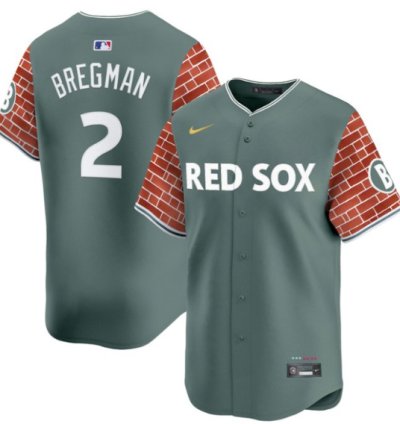 Alex Bregman Jersey 2 Boston Red Sox 2025 Fenway Red Brick Style Vapor Premier Stitched Green