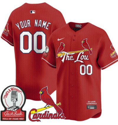 Custom St Louis Cardinals Jersey Name Number Jack Buck Limited Stitched Red