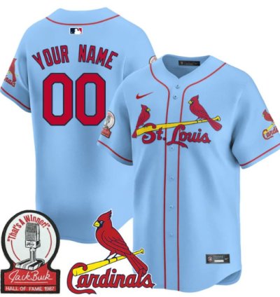 Custom St Louis Cardinals Jersey Name Number Jack Buck Limited Stitched Blue