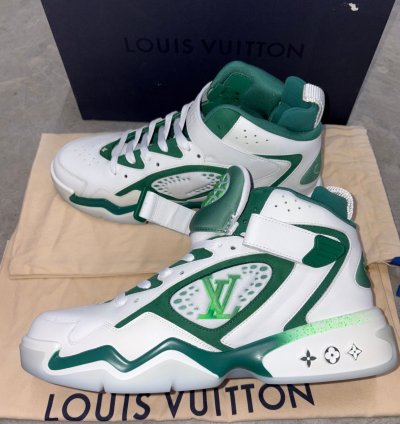 Louis Vuitton Trainer 2 Basketball Sneakers High Top Green