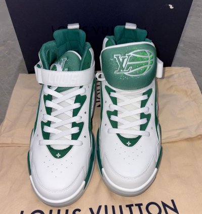 Louis Vuitton Trainer 2 Basketball Sneakers High Top Green