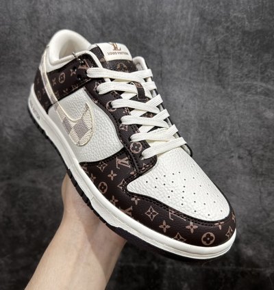 280 Nike Sb Dunk Low X Louis Vuitton White Brown Old Flower Sd213f