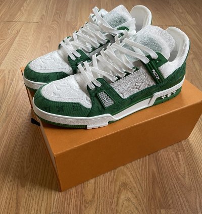 Louis Vuitton Trainer Denim Monogram Green