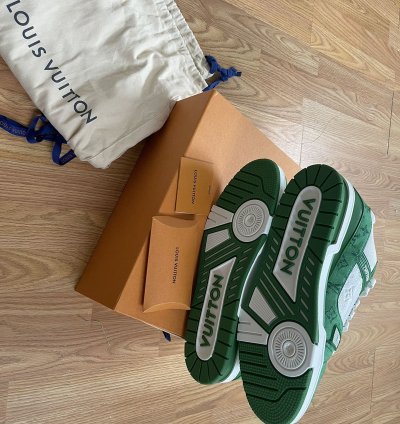 Louis Vuitton Trainer Denim Monogram Green