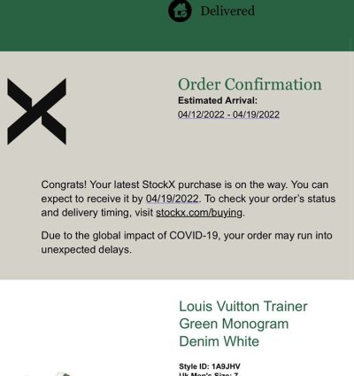 Louis Vuitton Trainer Green Monogram Denim Whites