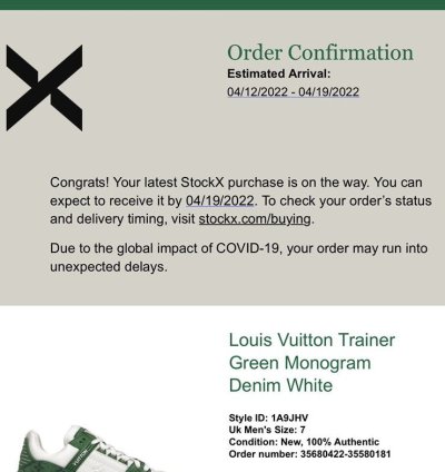 Louis Vuitton Trainer Green Monogram Denim Whites