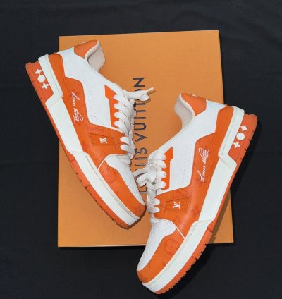 Louis Vuitton Trainer Line Sneaker 54 Orange White