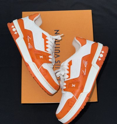 Louis Vuitton Trainer Line Sneaker 54 Orange White