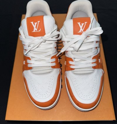 Louis Vuitton Trainer Line Sneaker 54 Orange White